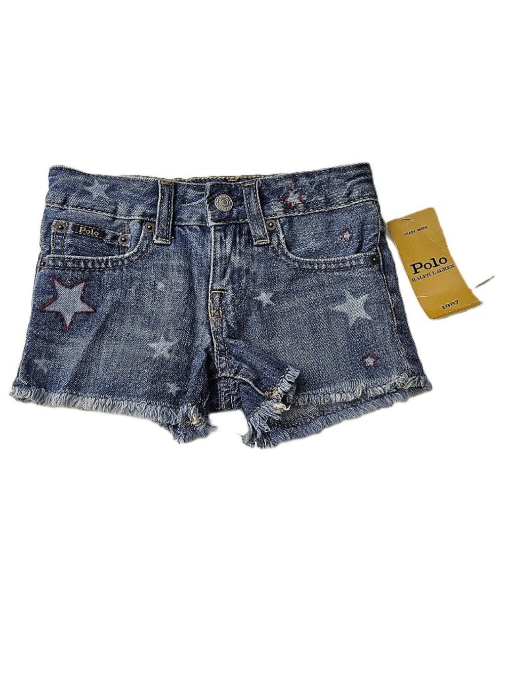 Polo Ralph Lauren Girls' Star Print Denim Shorts – Size 4T (NWT)